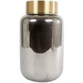 Coppens Vaas Sanne M zilver glas 14x14x24cm