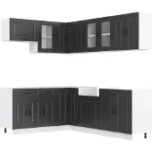vidaXL 11-delige Keukenkastenset Kalmar bewerkt hout zwart
