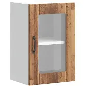 vidaXL Keukenbovenkast met glazen deur Lucca oud houtkleurig