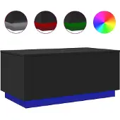 vidaXL Salontafel met LED-verlichting 90x50x40 cm zwart