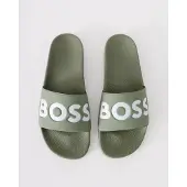 Hugo Boss Muiltjes 'Aryeh' olijfgroen / wit