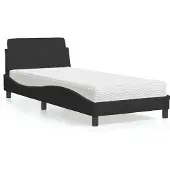 vidaXL Bed met matras "Dover" fluweel zwart 80x200 cm