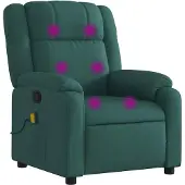 vidaXL Massagestoel met donkergroene stof