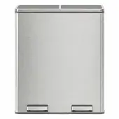 Songmics Afvalscheidingsprullenbak - 60L Duo Vakken, Stijlvol & Praktisch, met Pedaalbediening, Zilver + Zwart