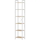 Vasagle Boekenkast met meerdere open vakken, Natuurlijk Beige + Mat Wit