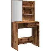 vidaXL Schminktafel met spiegel, vintage houten look, 74,5 x 40 x 141 cm