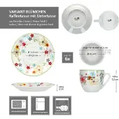 MamboCat Set van 6 Variant koffiekoppen schotels BLÜMCHEN