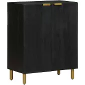 vidaXL - Dressoir - 60x33x75 - cm - bewerkt - hout - zwart
