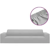 vidaXL Vierzitsbankhoes stretch polyester jersey grijs