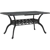 vidaXL Tuintafel 150x90x72 cm gietaluminium zwart