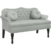 vidaXL Bank met kussens lichtgrijs 120,5x65x75 cm fluweel