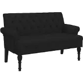 vidaXL Bank met rugleuning zwart 120x62x75,5 cm stof