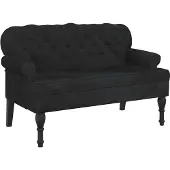 vidaXL Bank met rugleuning zwart 119,5x64,5x75 cm fluweel
