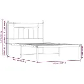 vidaXL Bedframe met hoofdbord metaal wit 100x200 cm