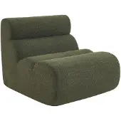 Sweeek Stoffen fauteuil getextureerde bouclé 1 zitplaats Kaki