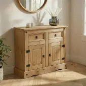 CARO-Möbel Commode SALSA, massief grenen, met 2 deuren en lades