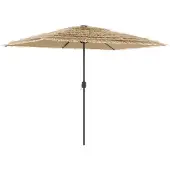 vidaXL Parasol met LED's en stalen paal 300x200x250 cm bruin