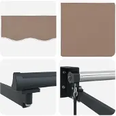 vidaXL Handbediende luifel met LED's Taupe 100% Polyester en Aluminium