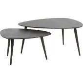 Fraaai Connie salontafel set van 2 peer vorm - zwart/bruin