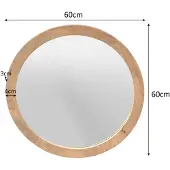 Starfurn Ronde spiegel Dide Naturel Mangohout 60 cm