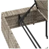 vidaXL Ligbed met zwevend kussen poly rattan lichtgrijs