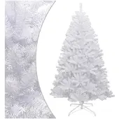 vidaXL Kunstkerstboom met scharnieren en sneeuw 210 cm