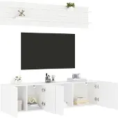 vidaXL 6-delige Tv-meubelset bewerkt hout wit