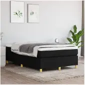 vidaXL Boxspring met matras stof zwart 140x190 cm