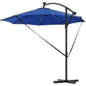 vidaXL Parasol 294 x 294 x 248 cm Polyester en Aluminium Azuurblauw