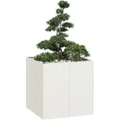 vidaXL Plantenbak 80x80x80 cm staal wit