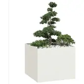 vidaXL Plantenbak 100x100x80 cm staal wit