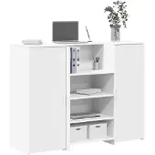 vidaXL Ontvangstbalie, wit, 135x50x103,5 cm, houtvezel