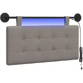 vidaXL Hangend hoofdbord Taupe Stof