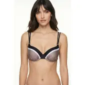 JOOP! Bikinitop ' Eleganz ' taupe / zwart / wit
