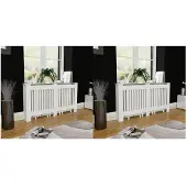 vidaXL Radiatorombouw 2 st 152 cm bewerkt hout wit