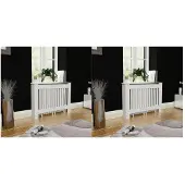 vidaXL Radiatorombouw 2 st 112 cm bewerkt hout wit