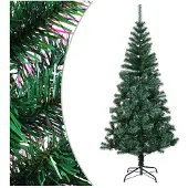 vidaXL Kunstkerstboom met iriserende uiteinden 120 cm PVC groen