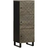 vidaXL Hoge kast 40x33x110 cm massief mangohout zwart