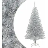 vidaXL Kunstkerstboom met standaard 120 cm PET zilverkleurig