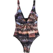 Next Badpak camel / bruin / violetblauw / zwart