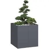 vidaXL Plantenbak 80x80x80 cm staal antracietkleurig