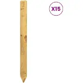 vidaXL Schuttingpalen 15 st Bruin 60 cm Massief grenenhout