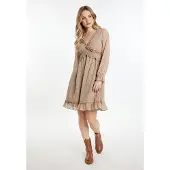 Dreimaster Jurk 'Altiplano' beige / donkerbeige / goud