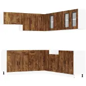 vidaXL 11-delige Keukenkastenset Kalmar bewerkt hout gerookt eiken