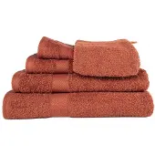 Tiseco HOME STUDIO - Handdoek RIVA - SET/6 - 100% katoen - 450 g/m² - 100% katoen - superzacht en zeer absorberend - 50x100 cm - Terra