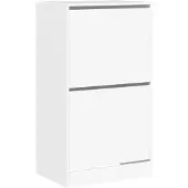 vidaXL Schoenenkast met 2 klaplades 60x42x108 cm wit
