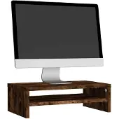 vidaXL Monitorstandaard 42x24x13 cm bewerkt hout gerookt eikenkleurig