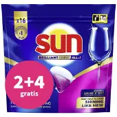 SUN Brilliant Shine All-in 1 Vaatwastabletten 16 stuks