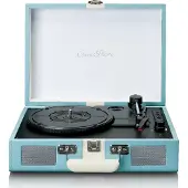 Lenco CLASSIC PHONO TT-110BUWH - Platenspeler met Bluetooth ontvangst en ingebouwde speakers - Blauw Wit