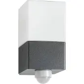 LCD Wandlamp buiten met bewegingssensor Linus, zwart, Roestvrij staal, Modern